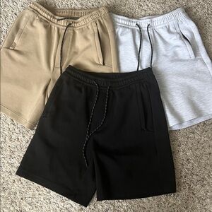 Set of 3 American Eagle Outfitters Black, Tan, and Light Gray Athletic Shorts